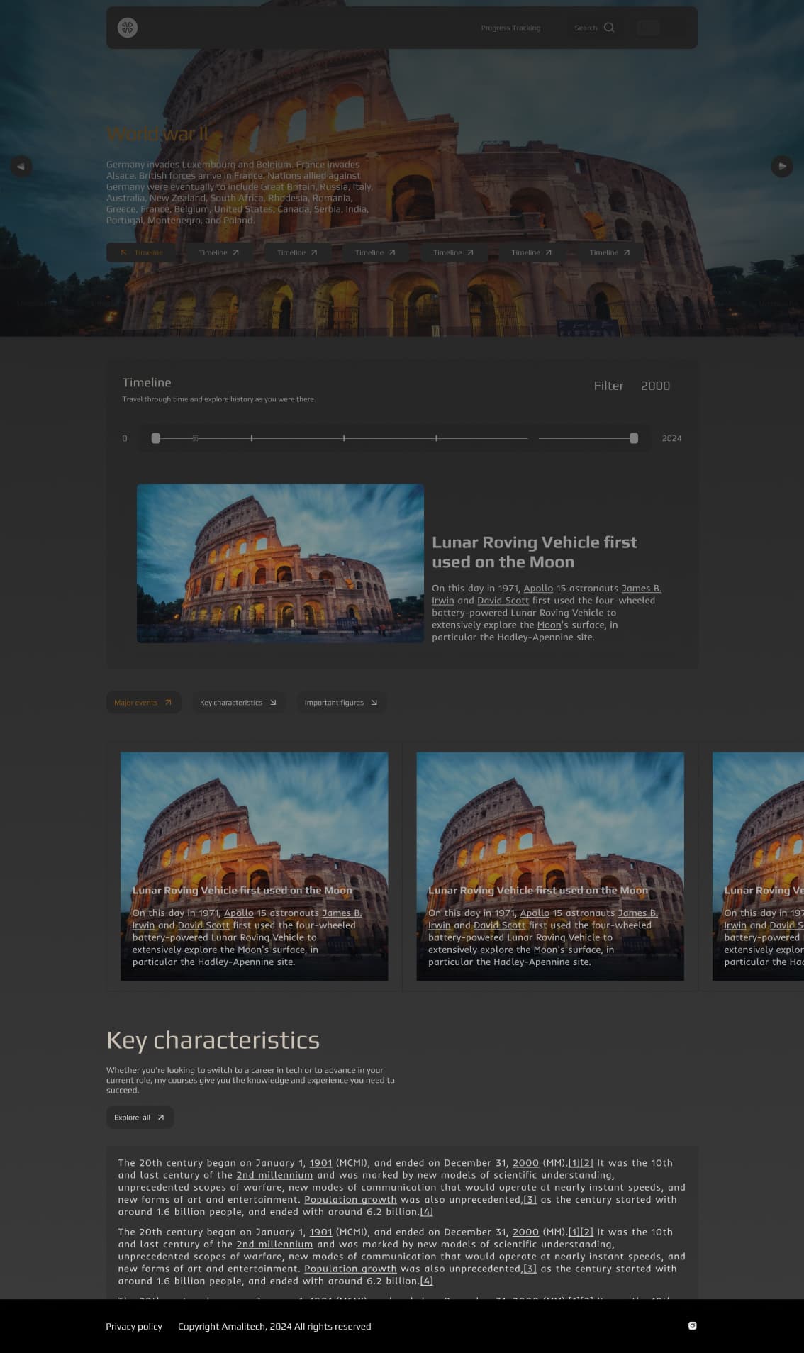 History Interaction Timeline